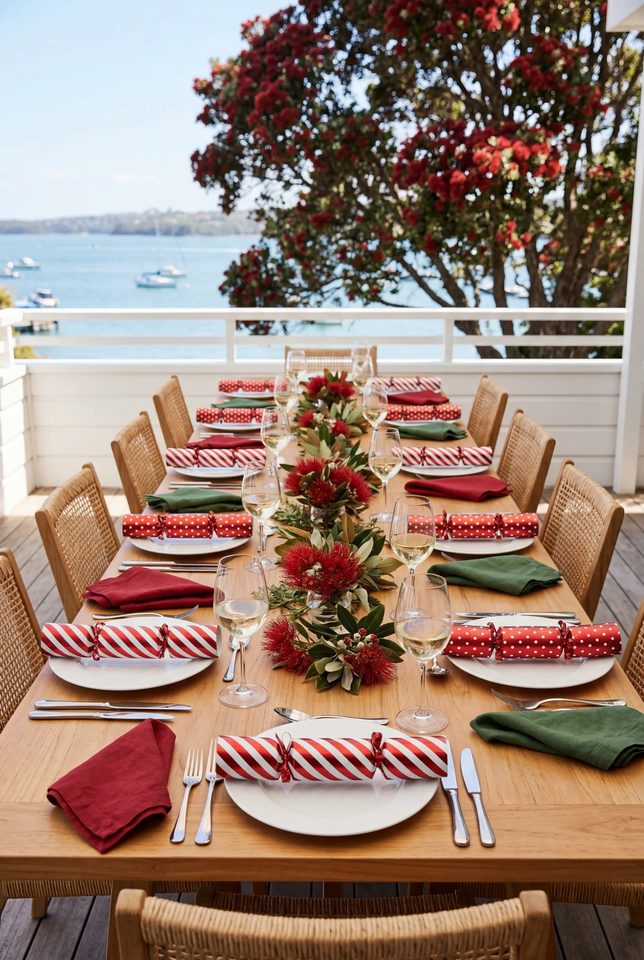 AI product shoot for Craftcorp — festive waterfront table setting